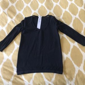 Wolford sheer 3/4 sleeve top